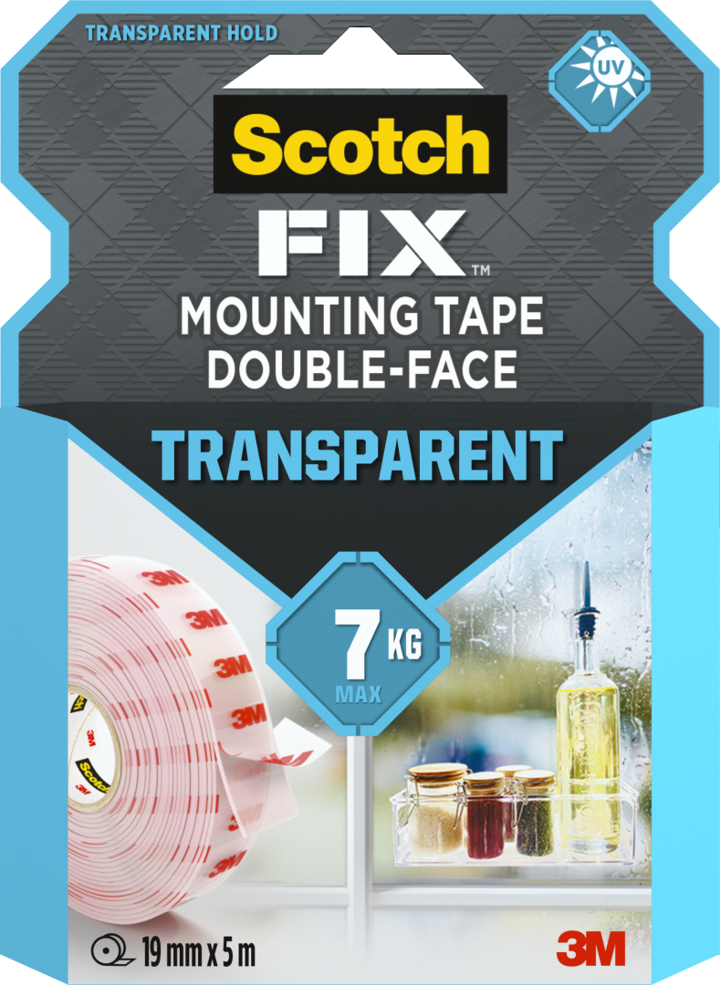 Dwustronna taśma montażowa przezroczysta Scotch-Fix™ 19 mm x 5 m